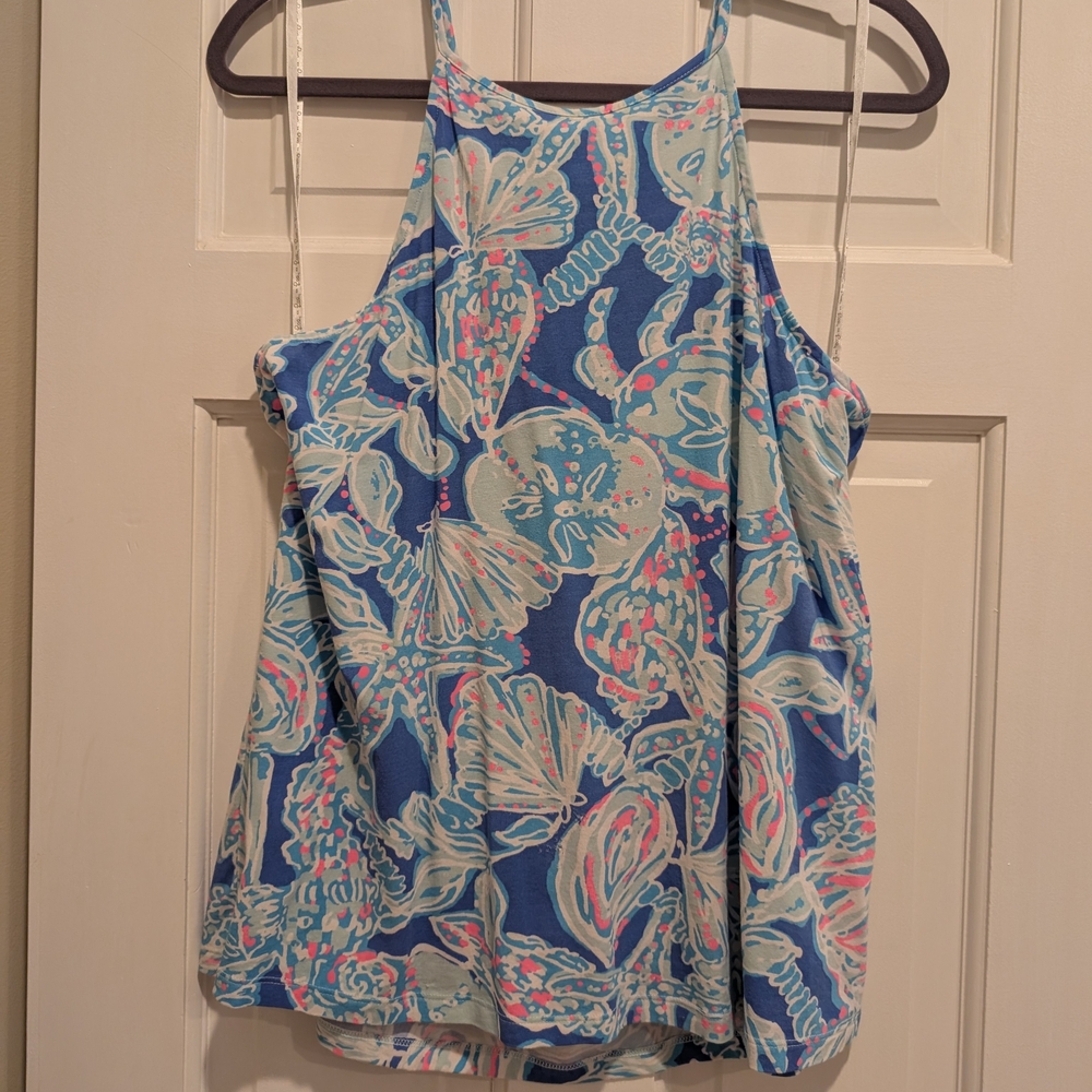 Lilly Pulitzer Margot Top Blue Haven Pop Up Into The Deep Size Large
